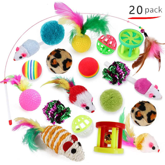 Cat Toy Set – Interactive Balls, Mice & Wand